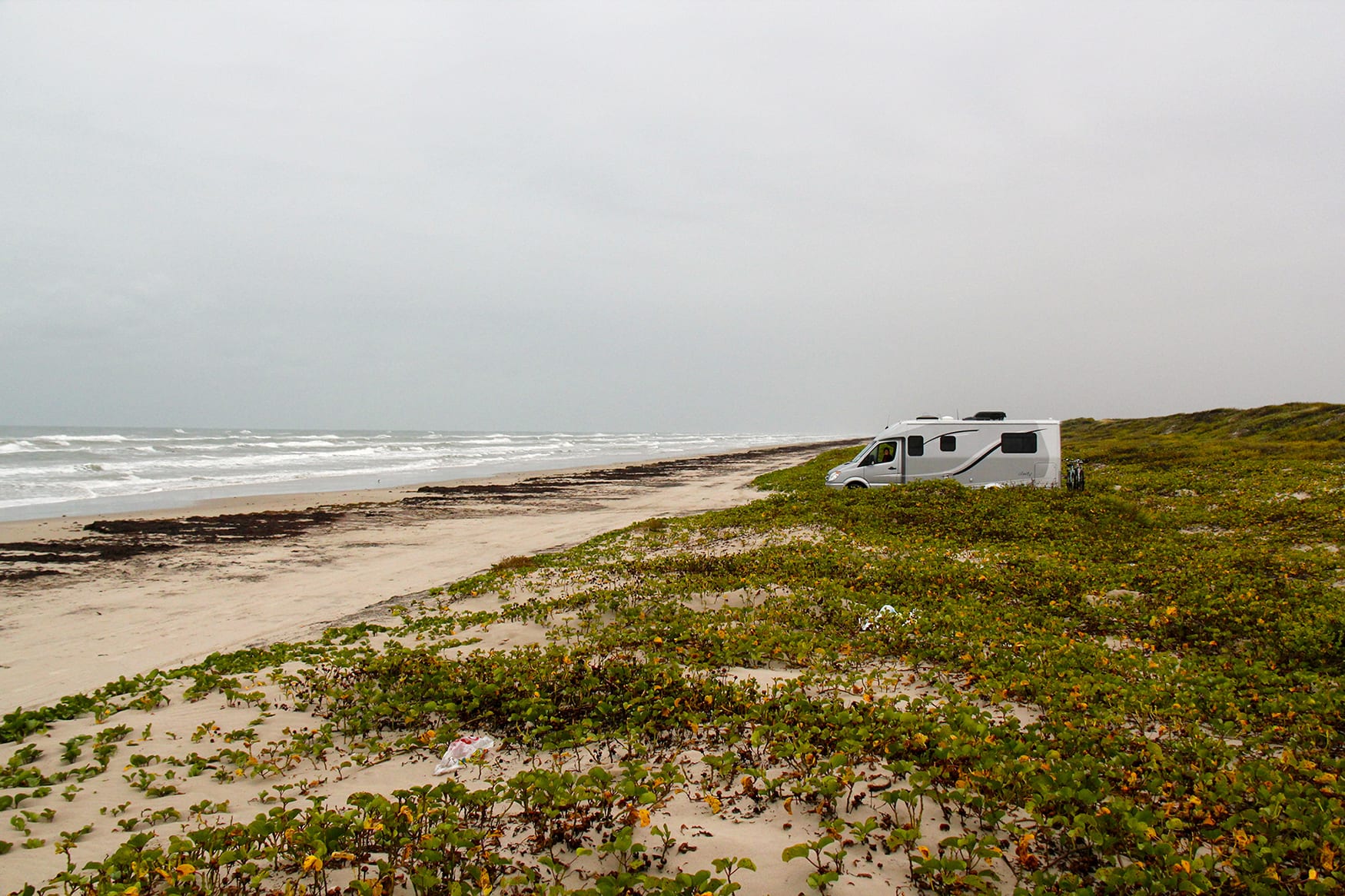 Solitary campers on Padre Island