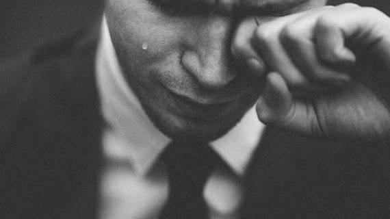 Man crying How to move on from hurt feelings and bad situations