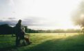 wheelchair caregiver sunset nature sunrise service Roots of happiness are found in service to others