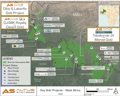 Drilling hits 4.9 g/t Gold over 14m at Tabakorole Royalty & JV Project, Southern Mali