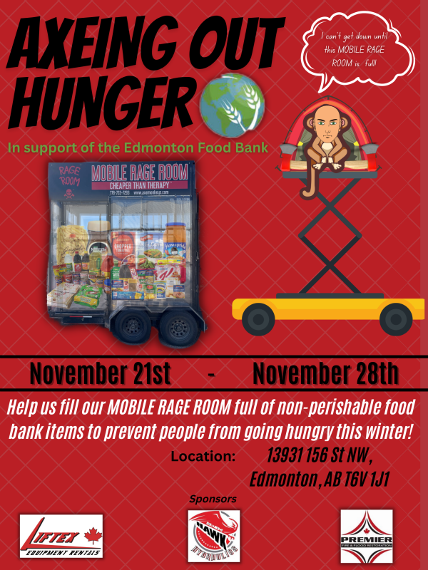 “Axeing Out Hunger” Campaign Launches Today; Local Company Axe Monkeys, Seeks to Ensure Families are Fed this Holiday Season