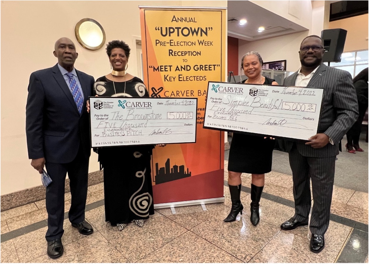 WINNERS of Carver Federal Savings Bank and The Greater Harlem Chamber of Commerce 2022 Women Business Pitch Competition